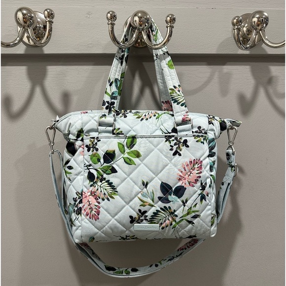 Vera Bradley Seawater Blooms Multi-Strap Shoulder Bag in Performance Twill - Picture 1 of 8